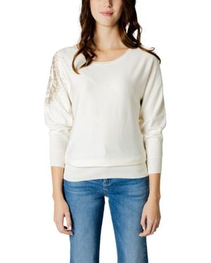Guess Casual Embellished Jumper - White