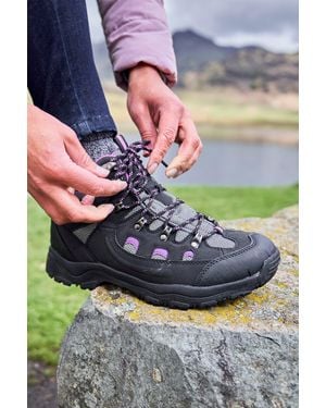 Mountain Warehouse 'Adventurer' Waterproof Rain Boots Cushioned Footbed Mesh Lining Trail Trekking Wellies - Grey
