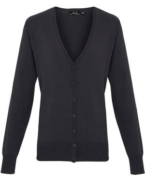 PREMIER Katoen Acryl V Hals Vest - Blauw