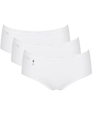 Sloggi Basic+ Midi 3 Pack Briefs - White