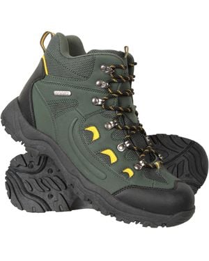 Mountain Warehouse 'Adventurer' Isodry Boots Cushioned Footbed Breathable Waterproof Hiking Shoes - Green
