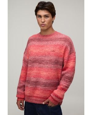 BoohooMAN Relaxed Ombre Knitted Jumper - Red