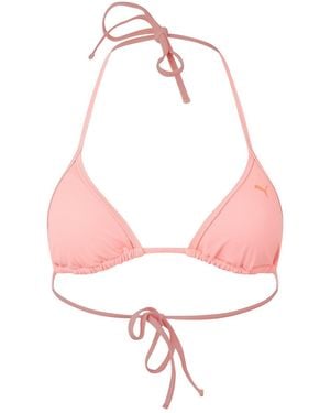 PUMA Swim Triangle Bikini Top With Tie Closure - Pink
