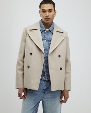 River Island Peacoat Double Breasted - Natural