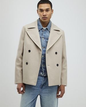 River Island Peacoat Double Breasted - Natural