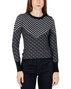 Guess Chevron Knit Jumper Long Sleeve - Black