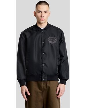Lyle & Scott Embroidered Crest Varsity Jacket - Grey
