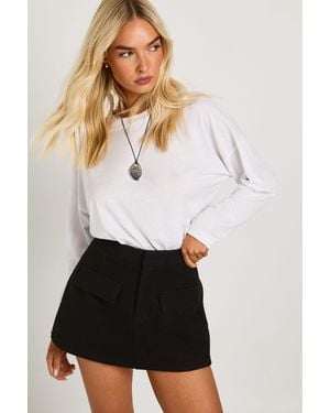 Boohoo Wool Mini Skirt - White