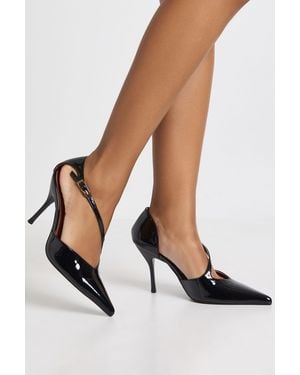 Boohoo Asymmetric Strap Detail High Stiletto Court Heels - Black