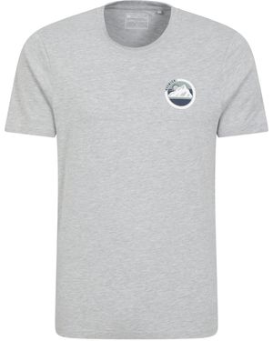 Mountain Warehouse Keswick T-Shirt Cotton Round Neck Breathable Everyday Tee - Grey