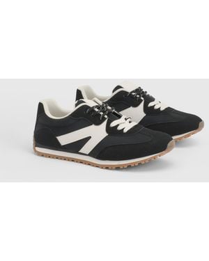 Oasis Daisy Faux Suede Lace Up Trainers - Black