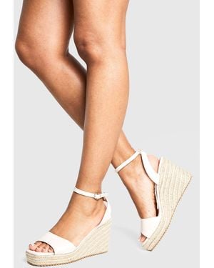 Boohoo 2 Part Espadrille Wedges - Natural