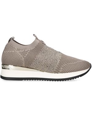 Carvela Kurt Geiger Knitted Sock-Style Crystal Trainers - White