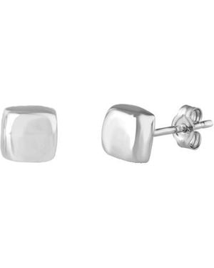 The Jewellery Stockroom 9Ct Medium Square Stud Earrings - Metallic