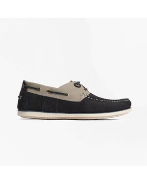 Barbour Wake Boat Shoes/Putty - Black