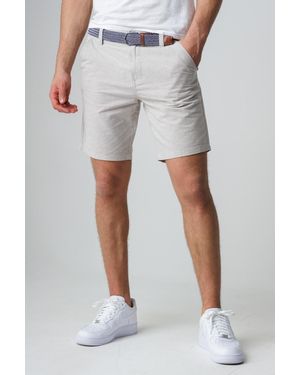 Tokyo Laundry Cotton Oxford Shorts With Belt - White