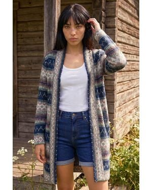 Roman Petite Aztec Longline Cardigan - Blue