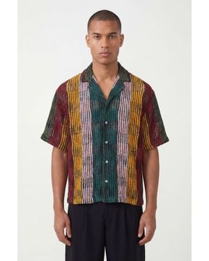 BoohooMAN Oversized Boxy Patch Work Crotchet Shirt - Black
