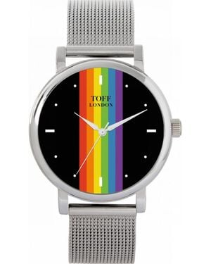 Toff London Tlws-64 38Mm Pride Linear Batons Watch - Grey