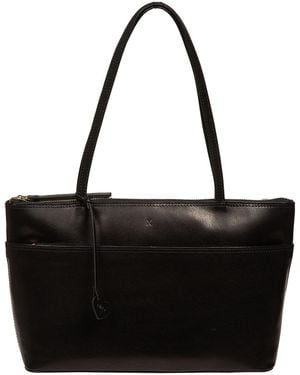 NiNa Amora 'Carlotta' Leather Tote Bag - Black