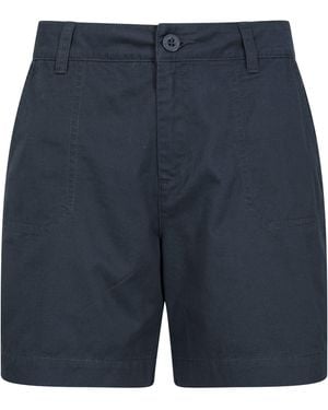 Mountain Warehouse 'Bayside' Shorts Uv Protect Max Breathable Summer Casual Comfy Bottoms Cotton - Blue
