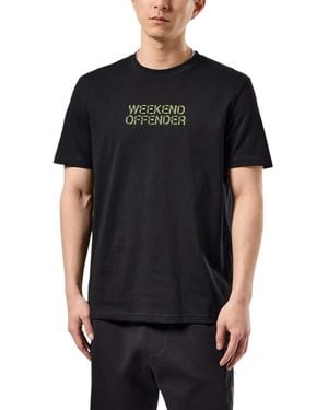 Weekend Offender Bucci High Density Printed T Shirts Summer Top Cotton Tee - Black