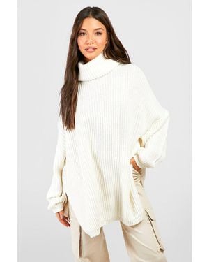 Boohoo Chunky Oversized Boyfriend Jumper - White