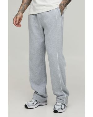 BoohooMAN Tall Straight Fit Piping Jogger - Grey