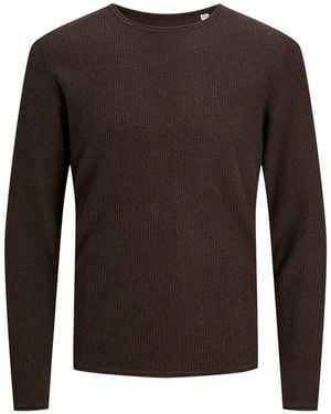 Jack & Jones And Knit Crew Neck Regular Fit Jumper - Brown