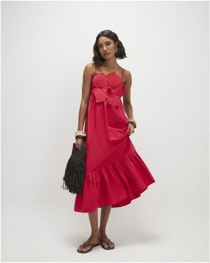 River Island Maxi Dress 3D Flower Cotton - Red