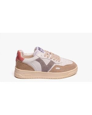 Victoria Seul Faux Leather & Split Trainers Rosa - Pink