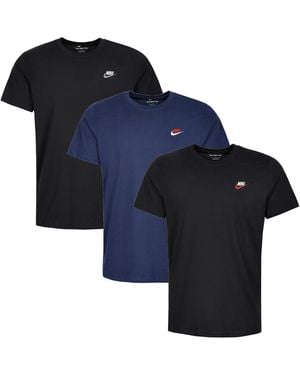 Nike 3 Pack Sportswear Club T Shirt - Blue