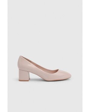 Good for the Sole Bea Faux Patent Leather Medium Block Heel Court Shoes - Pink