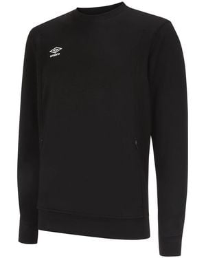 Umbro Pro Stacked Logo Fleece Pullover - Black