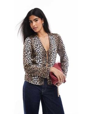 ONLY Tie Front Blouse - Blue