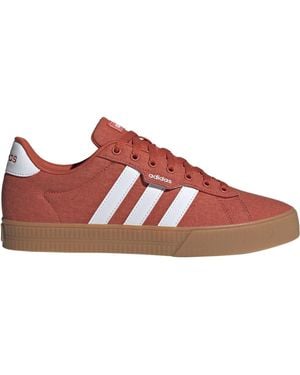 adidas Daily 3.0 Lace-Up Low Top Trainers - Red