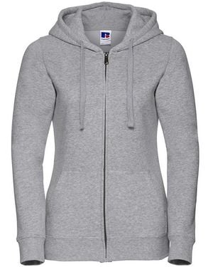 Russell Ladies Authentic Full Zip Hoodie (Light Oxford) - Grey