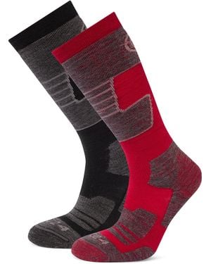 TOG24 Linz 2 Pack Ski Socks/Chilli Wool - Red