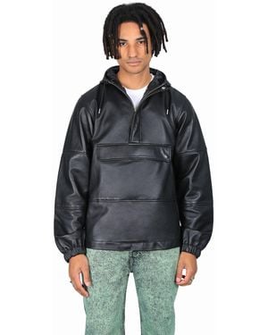 Bolongaro Trevor Leather Popover Jacket - Grey