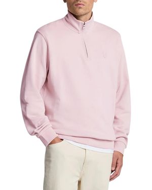 Lyle & Scott Tonal Eagle Half Zip Jumper Sweatshirt - Pink