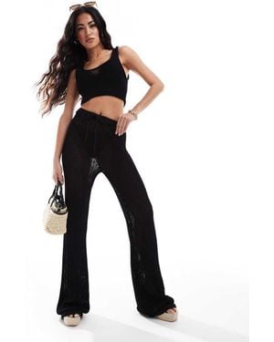 The Couture Club The Co-Ord Knitted Trousers - Black