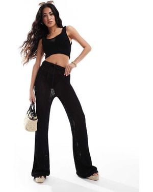 The Couture Club The Co-Ord Knitted Trousers - Black