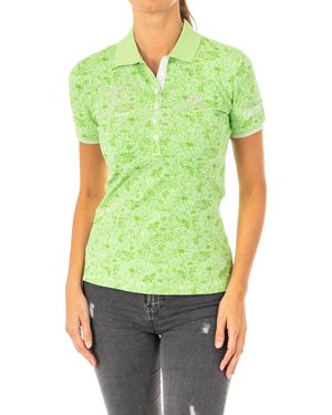 La Martina Short-Sleeved Polo Shirt With Lapel Collar Lwp309 - Green
