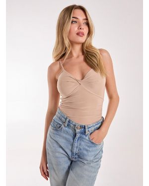 Pink Vanilla Slinky Twist Front Bodysuit - Blue
