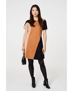 Izabel London Colour Block Short Sleeve Mini Dress - Black