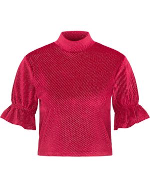 myMo Fluwelen Hemd Dames Rood