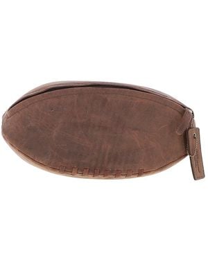 Ashwood Leather Rugby Ball Washbag - Brown