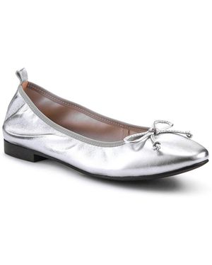 Jones Bootmaker Opaline Bow-Detailed Leather Court Shoes - Metallic