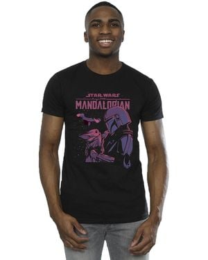 Star Wars The Mandalorian Hello Friend T-Shirt Cotton - Black