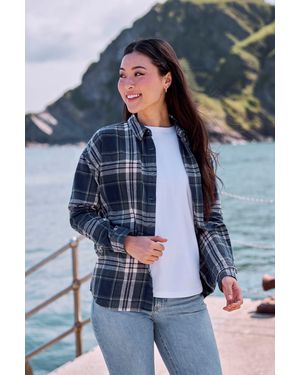 Mountain Warehouse 'Lyanna' Overshirt With Cotton Button Down Breathable Layer Top - Blue